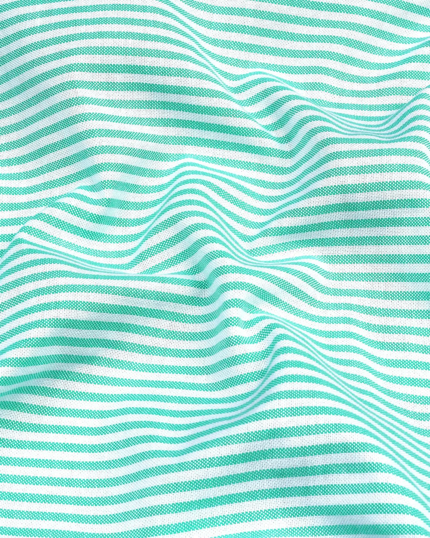 Atlanta Mint Green Bengal Stripe Oxford Cotton Shirt