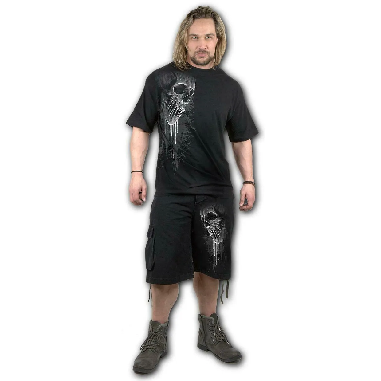 Bat Curse Mens Black Cargo Shorts