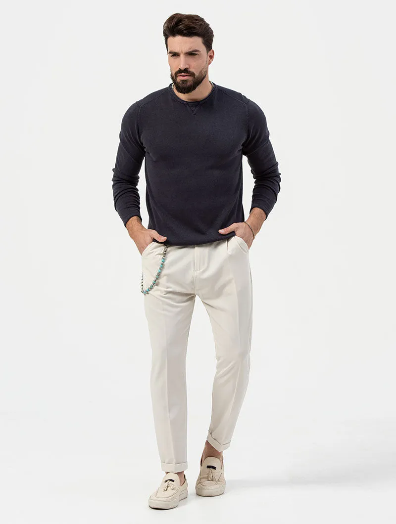 CHRISTOPHER CREWNECK SWEATER IN NAVY