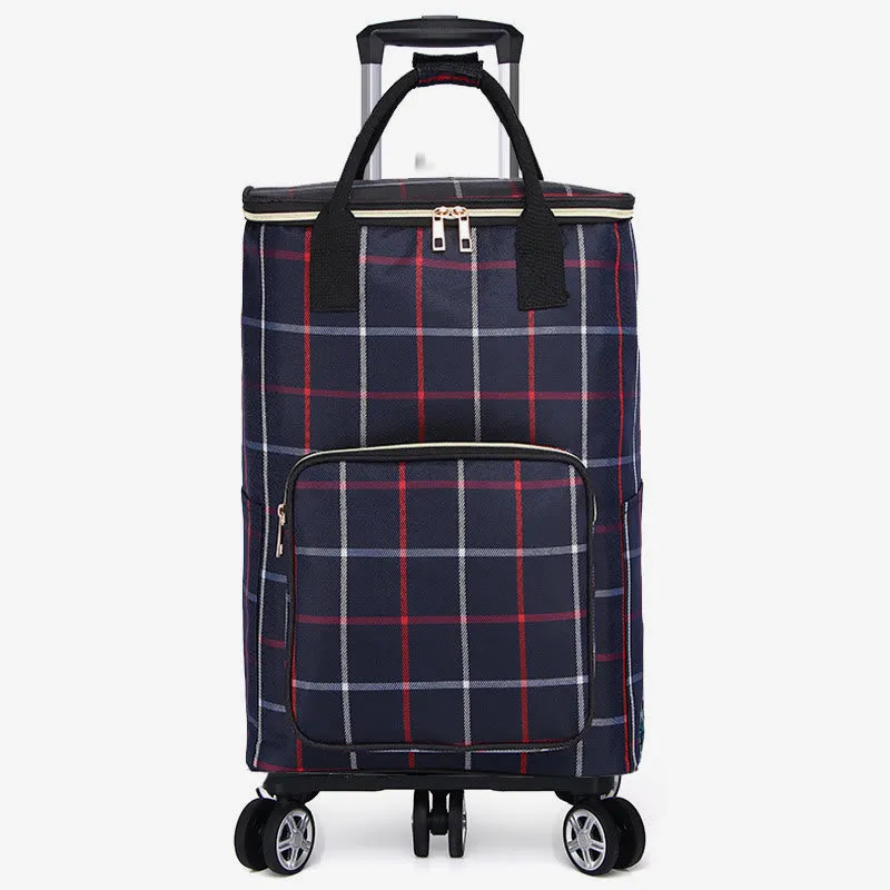 Collapsible Shopping Cart For Women Portable Tinfoil Preservation Rollig Tote