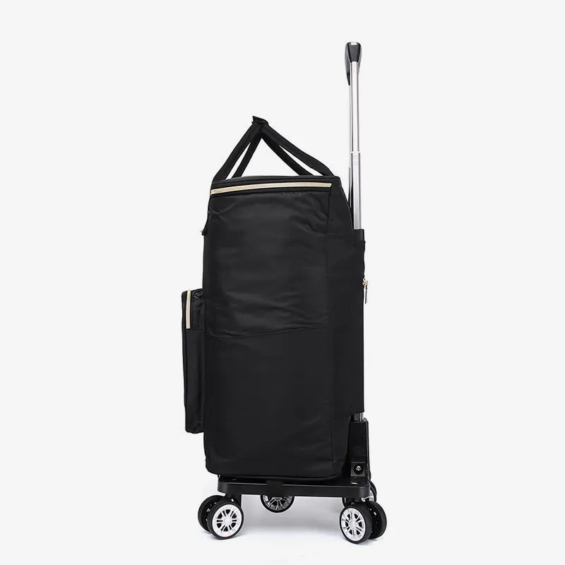 Collapsible Shopping Cart For Women Portable Tinfoil Preservation Rollig Tote