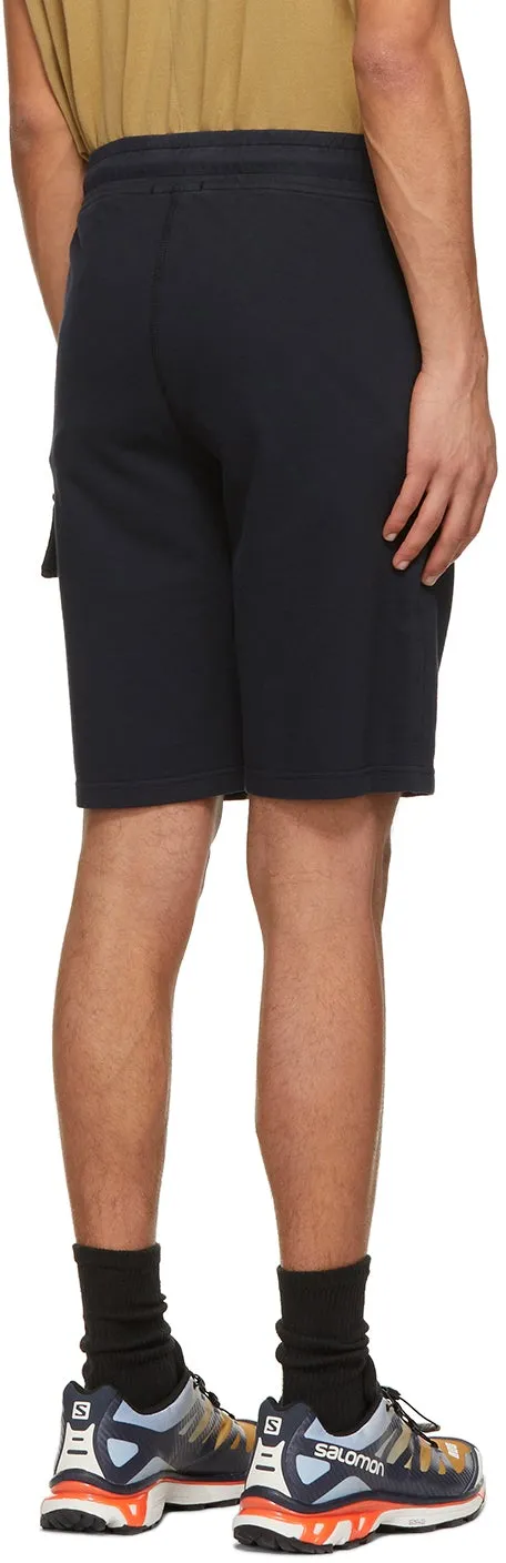 C.P. Company Navy Light Fleece Cargo Shorts
