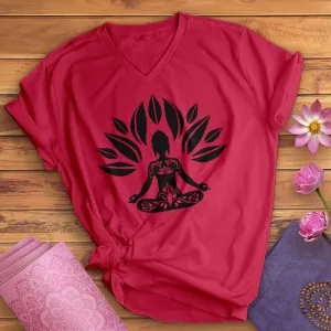 Mandala Namaste Pose V-Neck Unisex Tee