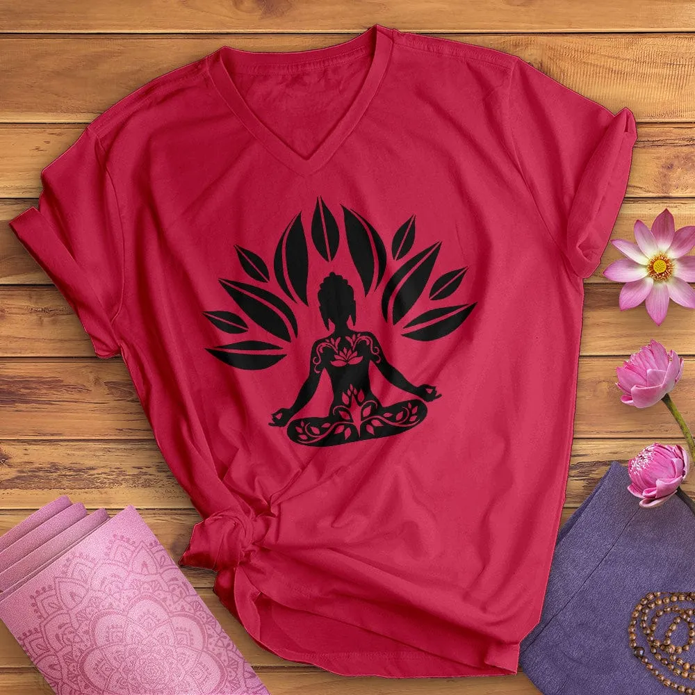 Mandala Namaste Pose V-Neck Unisex Tee