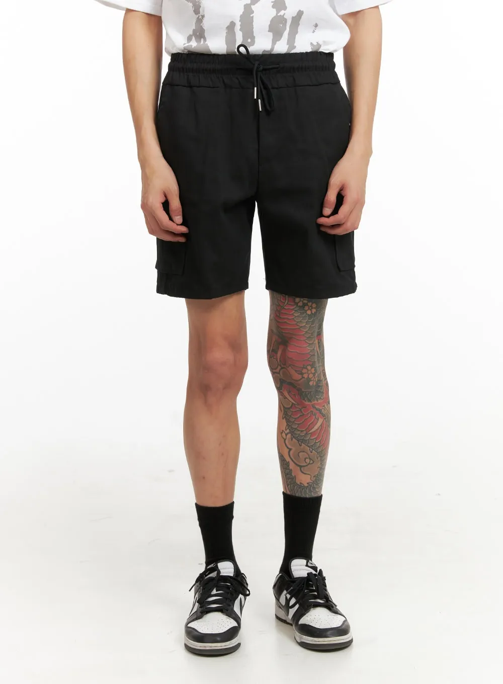 Men's Cargo Pocket Shorts (Black) IY424
