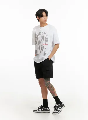 Men's Cargo Pocket Shorts (Black) IY424