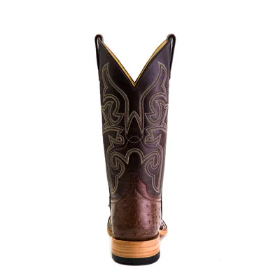 Men's Top Hand Kango Tobacco Full Quill Ostrich with Chocolate Pull Up Top HP8001