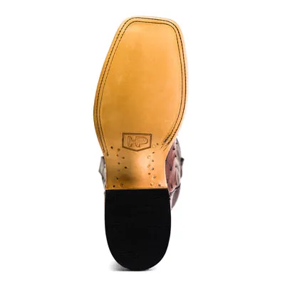 Men's Top Hand Kango Tobacco Full Quill Ostrich with Chocolate Pull Up Top HP8001