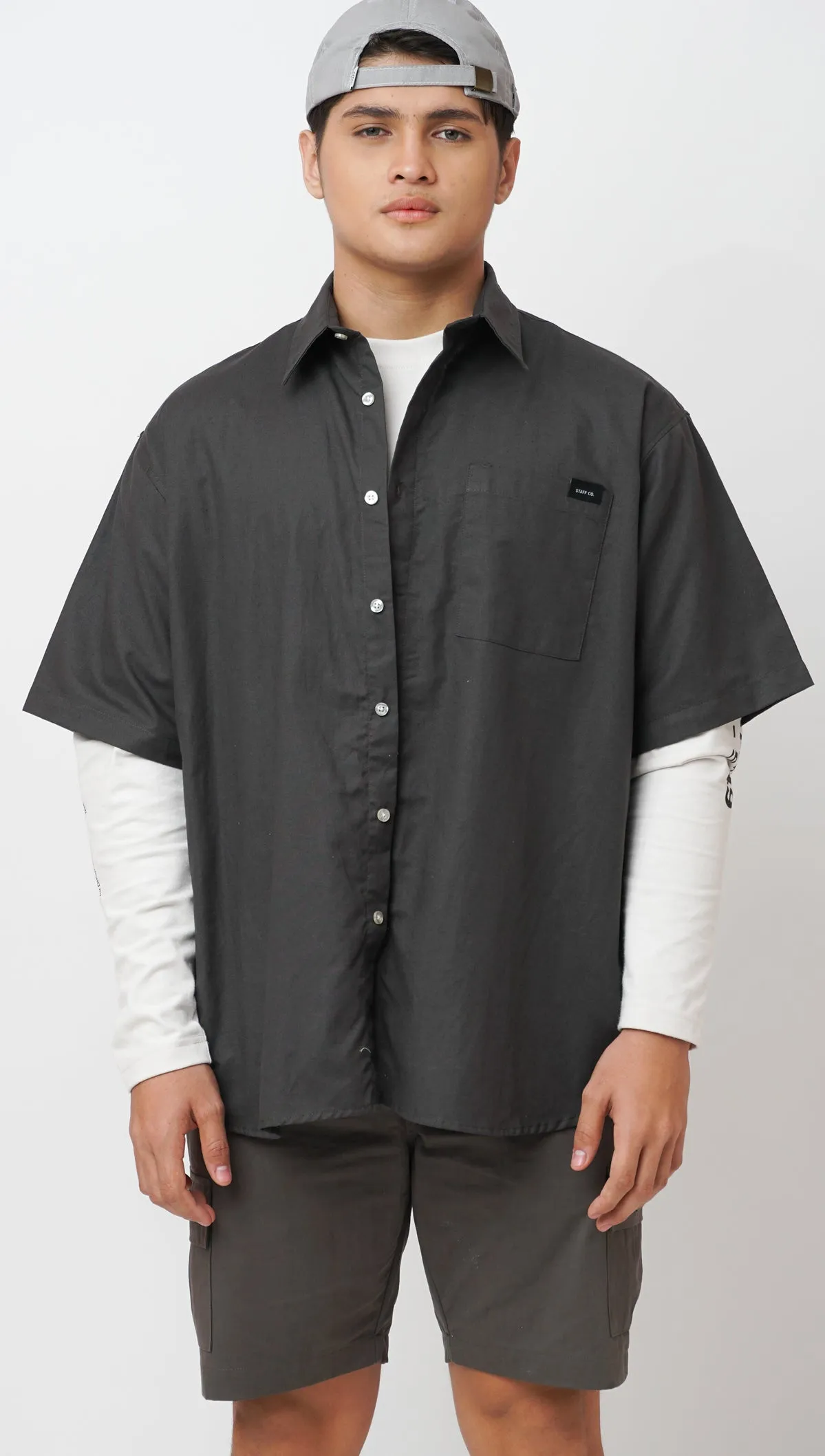 Staff Above Knee Cargo Shorts Dark Grey