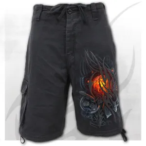 Steampunk Skull Mens Black Cargo Shorts