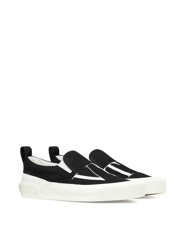 Valentino Fabric Slip-On Sneaker Black/White